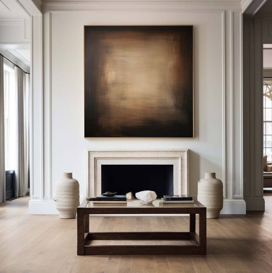 Abstract Metallic Tone Oil Painting for Modern Room Decor #BBA 011 hand-painted oil painting