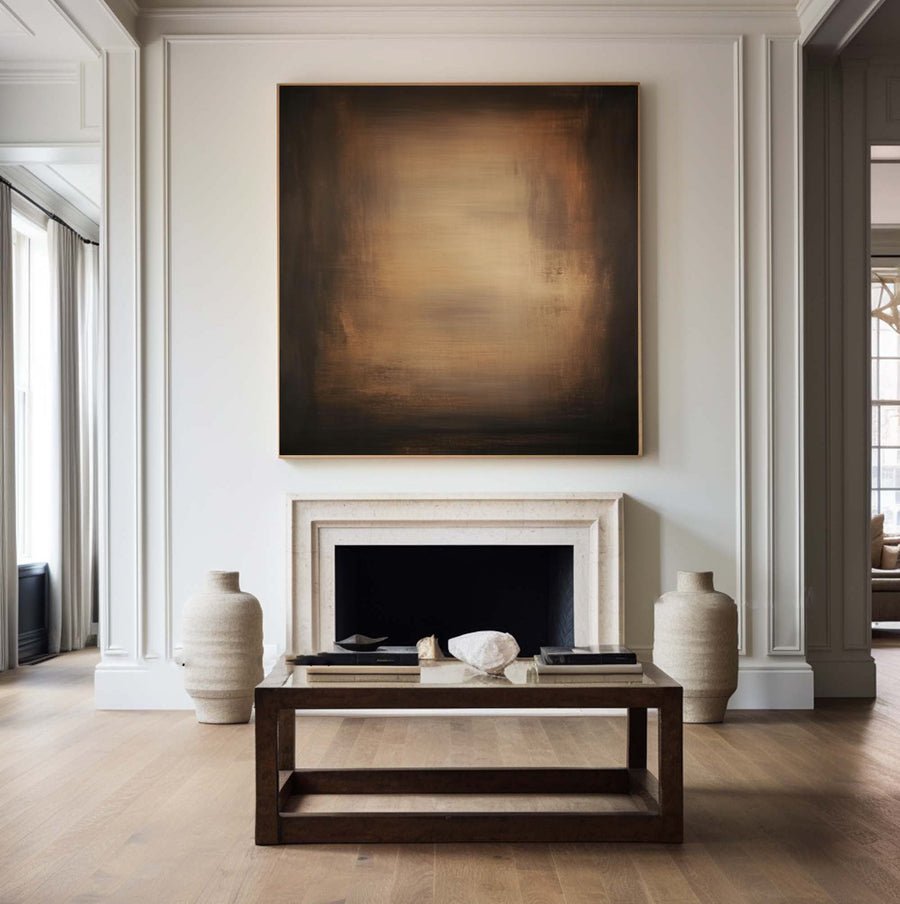 Abstract Metallic Tone Oil Painting for Modern Room Decor #BBA 012 hand-painted oil painting