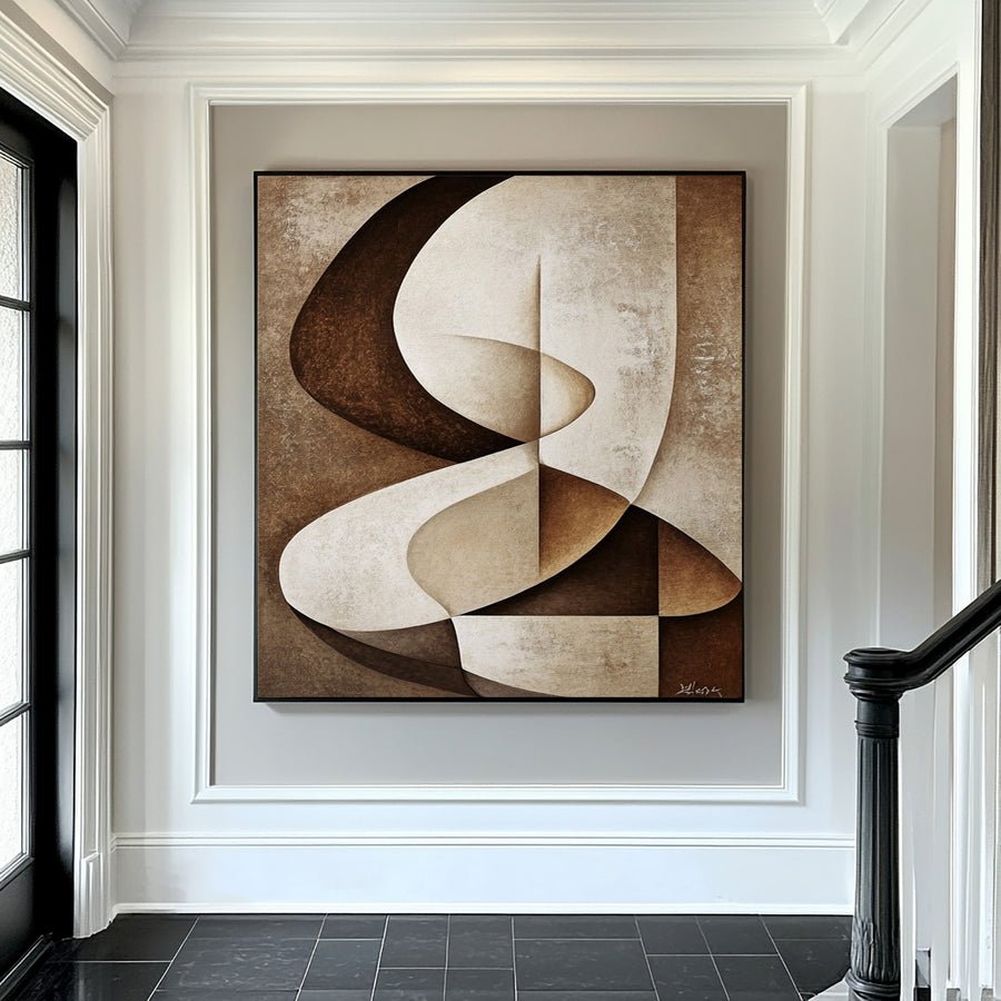 Abstract Modern Beige Painting #BBA 044 hand-painted oil painting