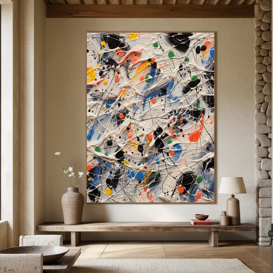 Abstract Splatter Wall Art, High-Energy Modern Canvas #BGA 161 hand-painted oil painting