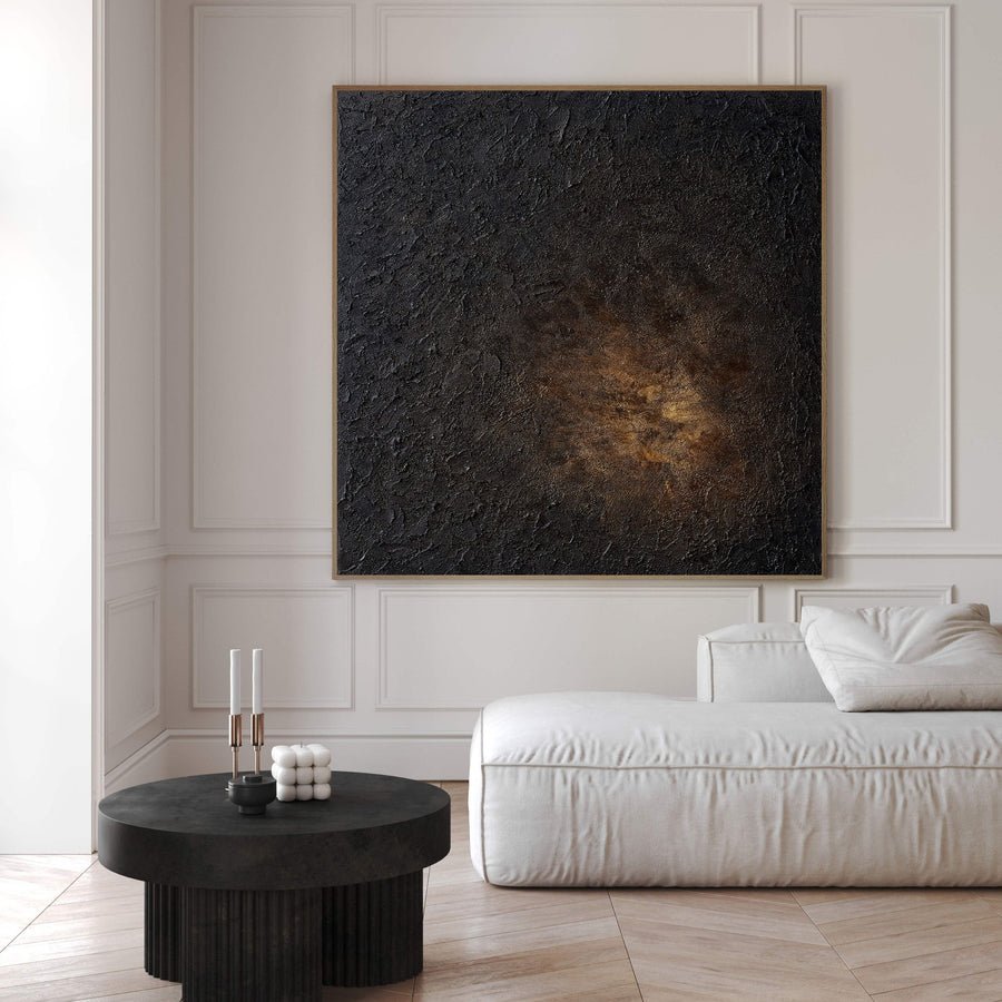 Abstract Texture Canvas with Glimmering Light, Dark Impasto #BGA 068 hand-painted oil painting