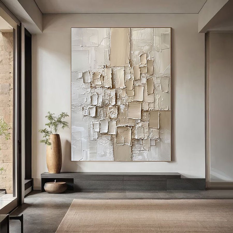 Abstract Textured Wall Art in Neutral Tones #BBM 021 hand-painted oil painting