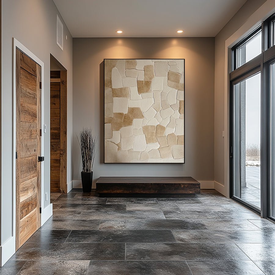Abstract Textured Wall Art - Neutral Tones for Minimalist Decor #BBA 061 hand-painted oil painting