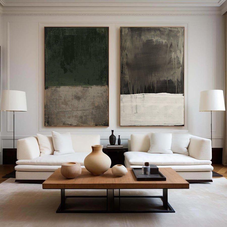 Abstract Tranquility Painting SET OF 2 #AVG 002 hand-painted oil painting