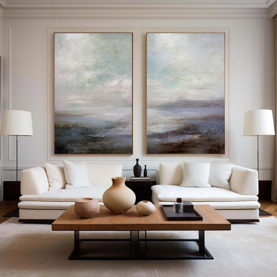 Abstract Tranquility Painting SET OF 2 #AVG 004 hand-painted oil painting