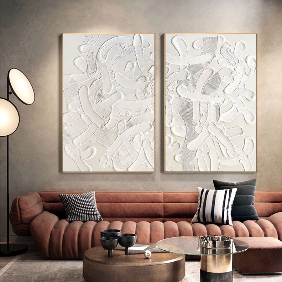 Abstract Tranquility Painting SET OF 2 #AVG 011 hand-painted oil painting