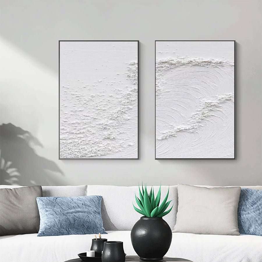 Abstract Tranquility Painting SET OF 2 #CXA 008 hand-painted oil painting