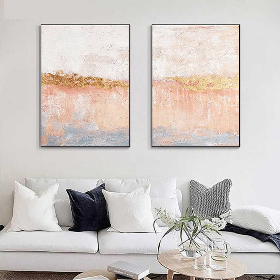 Abstract Tranquility Painting SET OF 2 #CXA 009 hand-painted oil painting