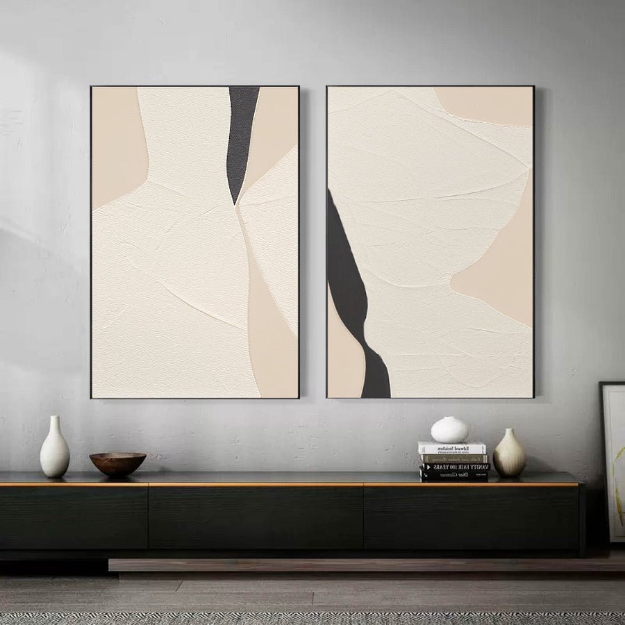 Abstract Tranquility Painting SET OF 2 #CXA 010 hand-painted oil painting