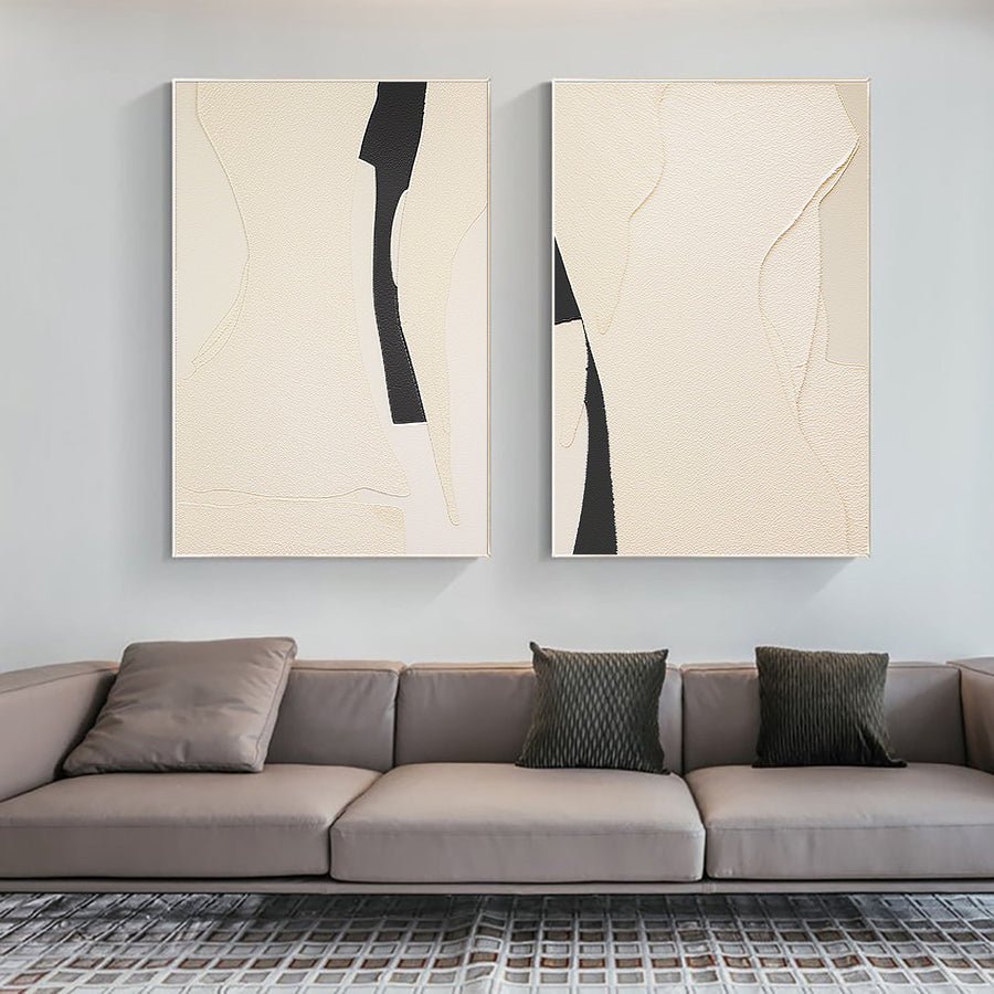 Abstract Tranquility Painting SET OF 2 #CXA 011 hand-painted oil painting