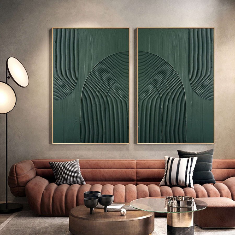 Abstract Tranquility Painting SET OF 2 #CXA 017 hand-painted oil painting