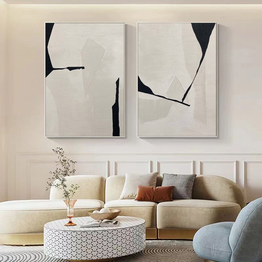 Abstract Tranquility Painting SET OF 2 #LL 006 hand-painted oil painting