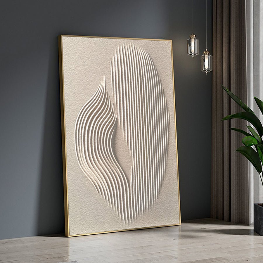 Abstract Wall Art - Modern Minimalist Canvas Painting in White  #OS 085 hand-painted oil painting