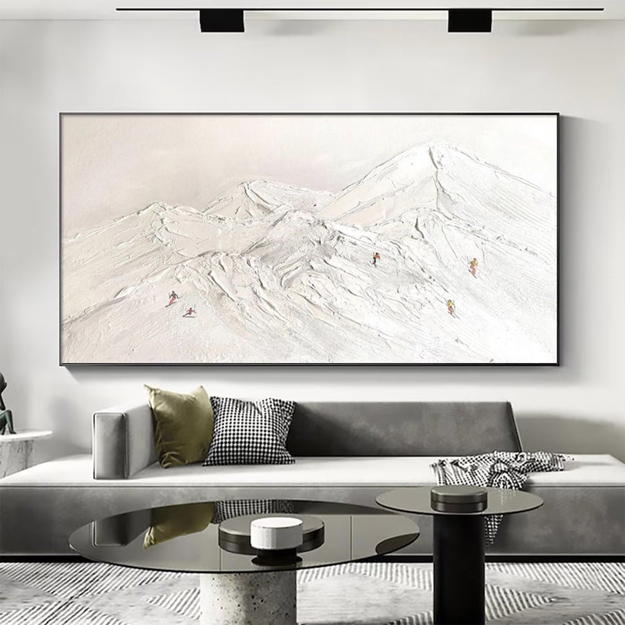 Large Abstract Monochromatic Mountain Art | artvistagallery  #WGA 036 hand-painted oil painting