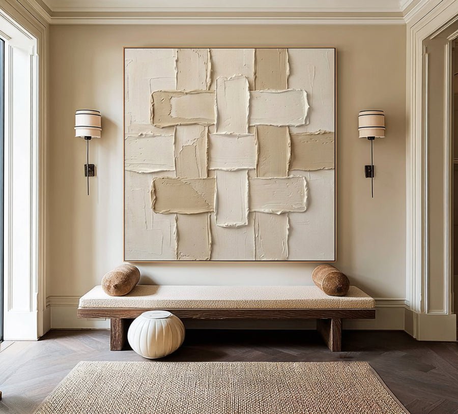 Balanced Relief Grid Wall Art #AVG 094 hand-painted oil painting
