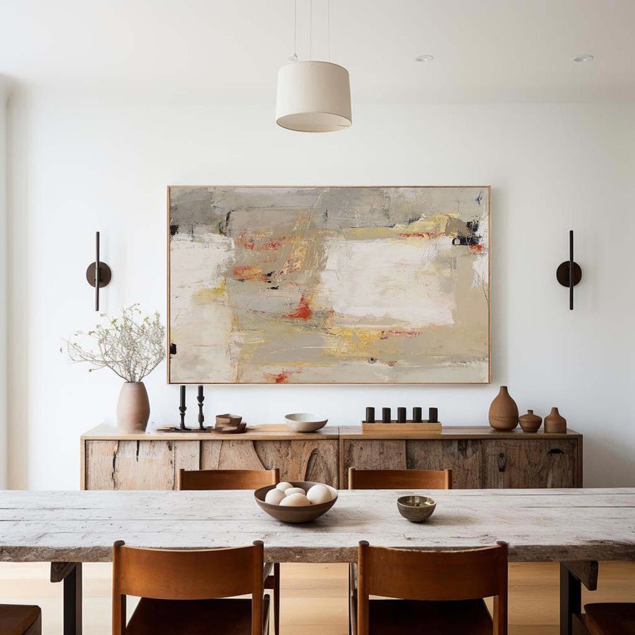 Beige & Brown Abstract Painting #BBA 001 hand-painted oil painting