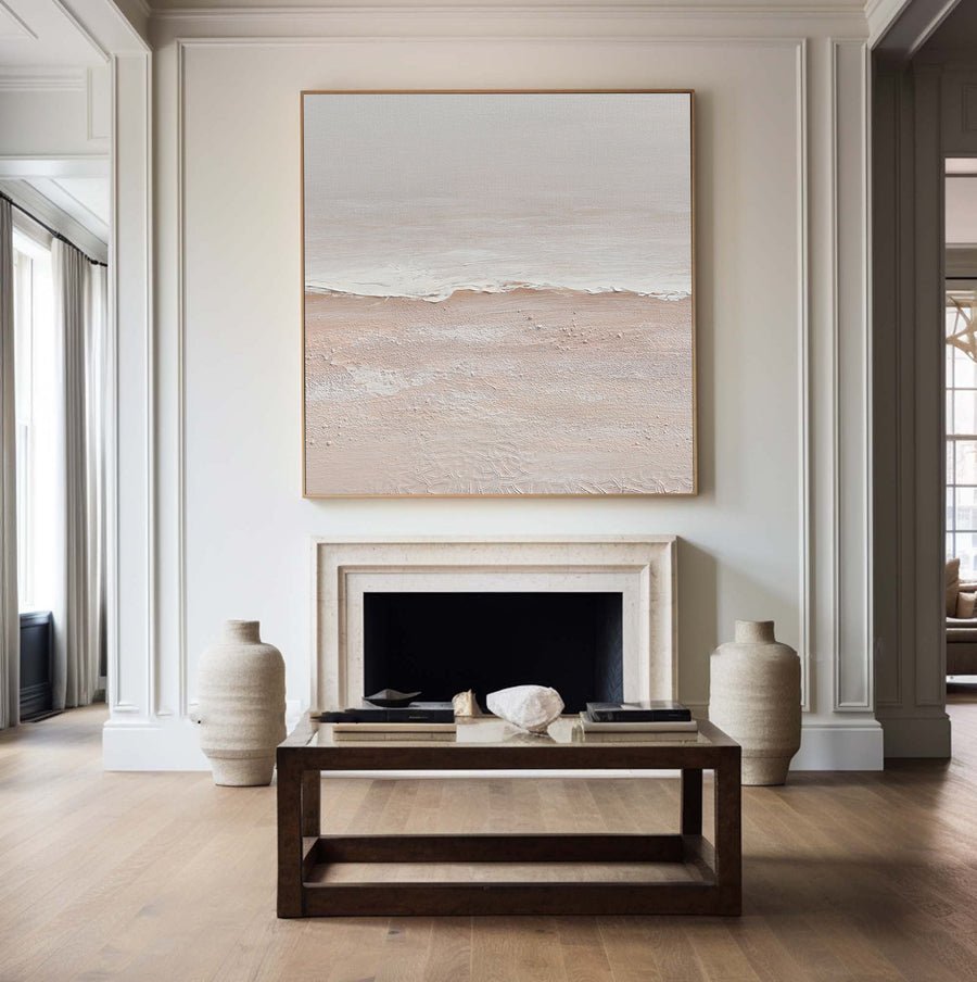 Beige & Brown Abstract Painting #BBA 004 hand-painted oil painting