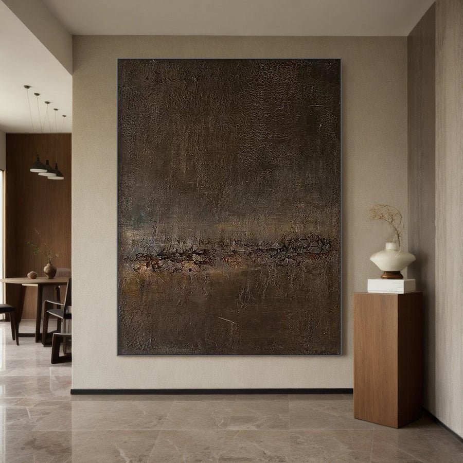 Beige & Brown Abstract Painting #BBA 008 hand-painted oil painting