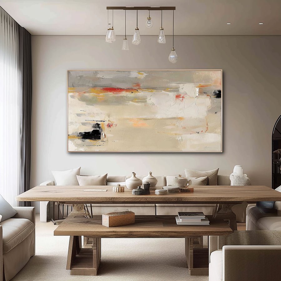 Beige & Brown Abstract Painting #BBA 010 hand-painted oil painting