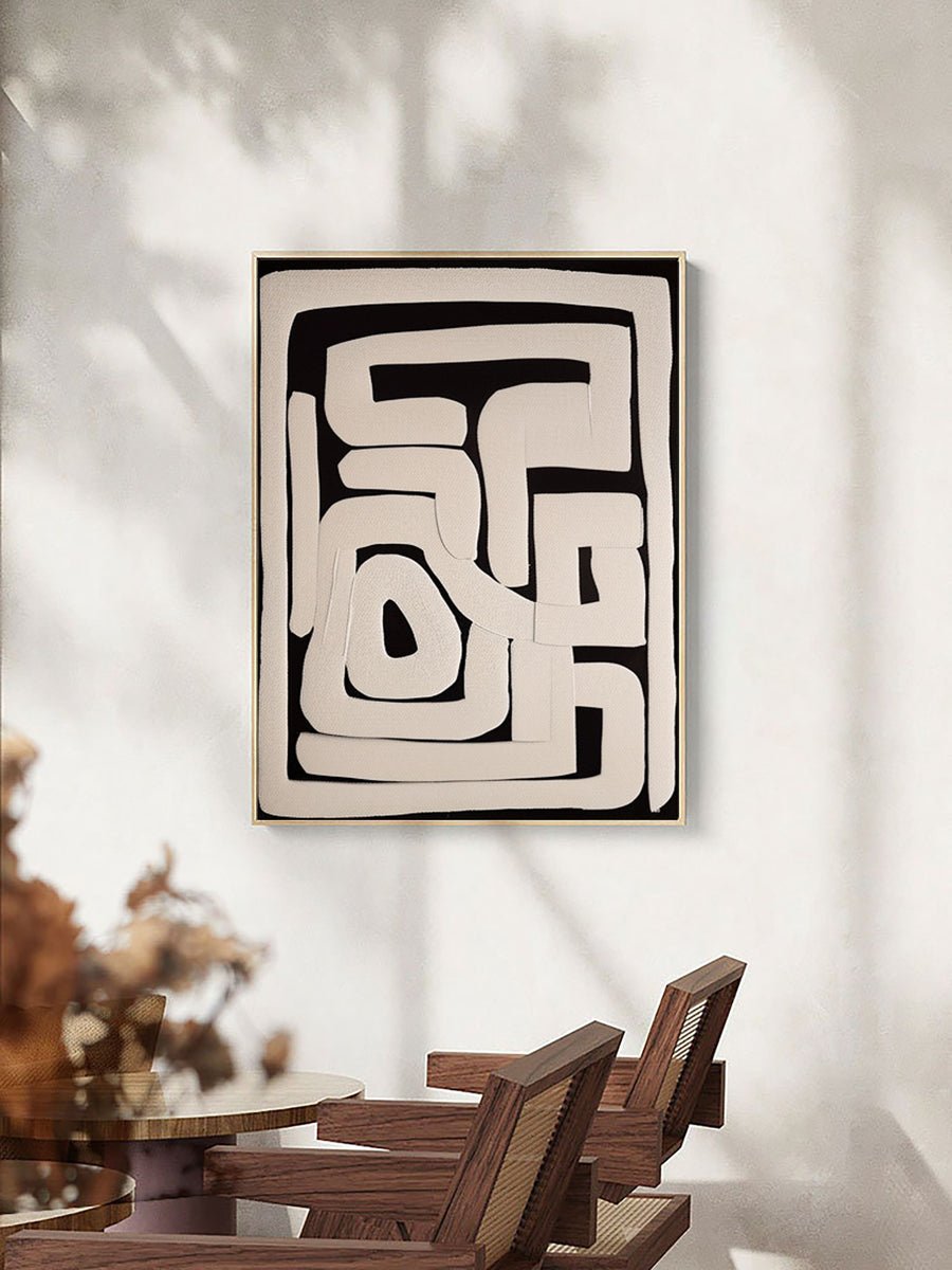 Beige & Brown Abstract Painting #CXA 002 hand-painted oil painting