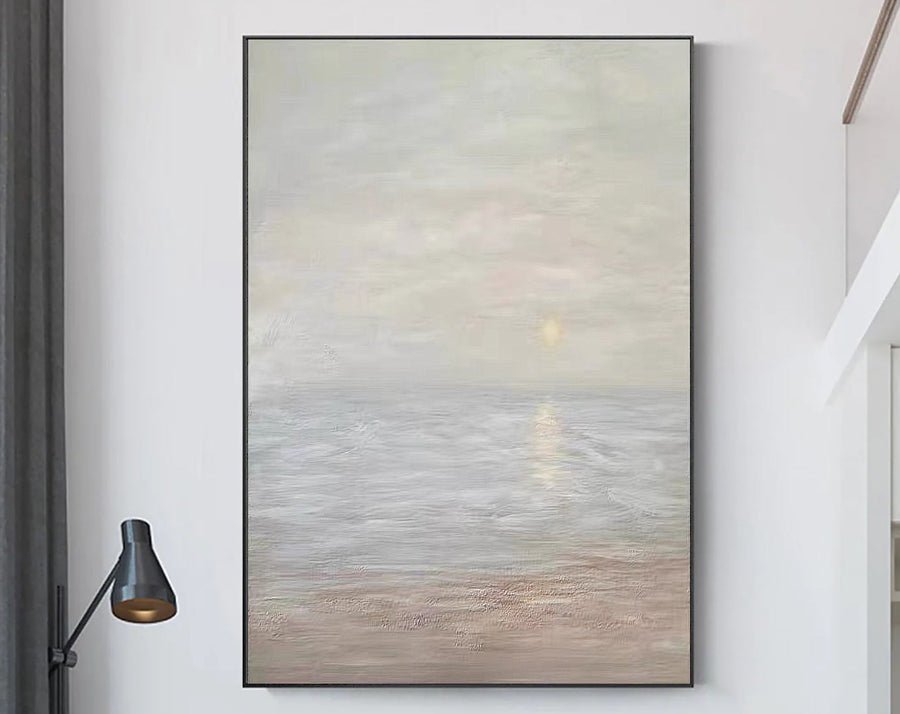 Beige & Brown Abstract Painting #CXA 005 hand-painted oil painting