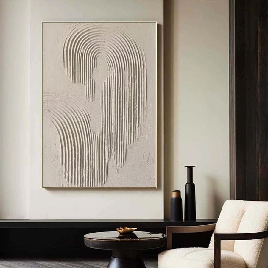 Beige & Brown Abstract Painting #CXA 010 hand-painted oil painting