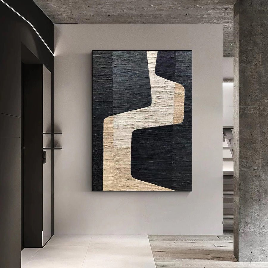 Beige & Brown Abstract Painting #CXA 011 hand-painted oil painting