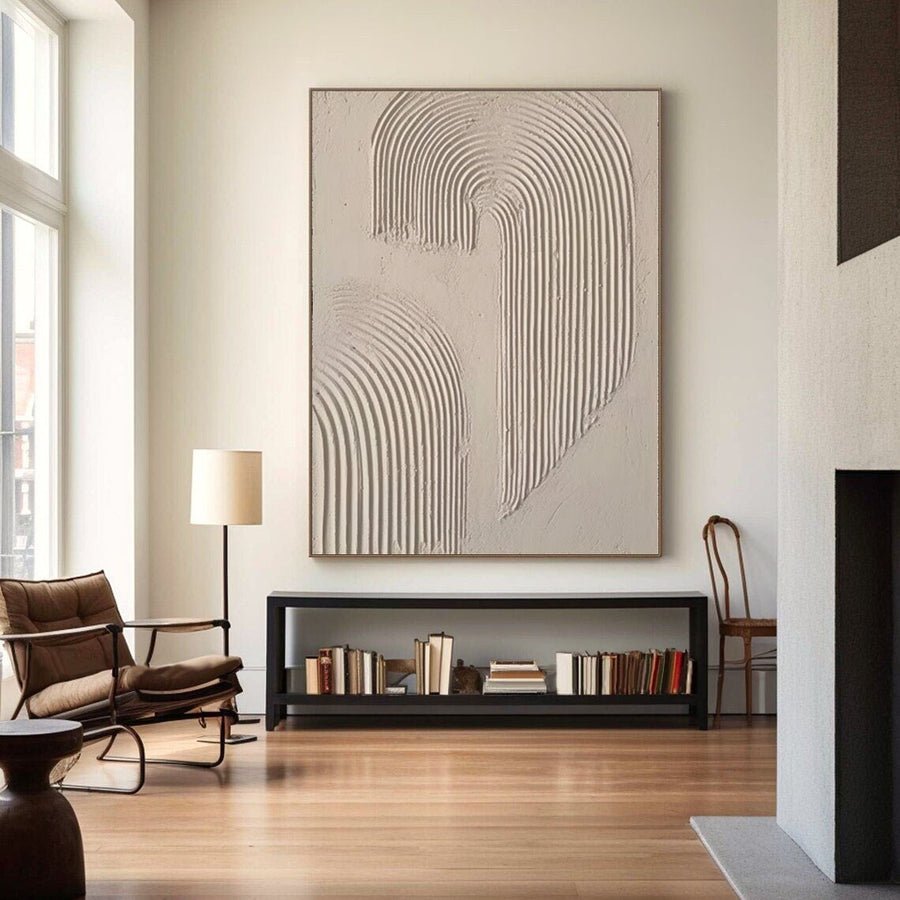 Beige & Brown Abstract Painting #CXA 012 hand-painted oil painting