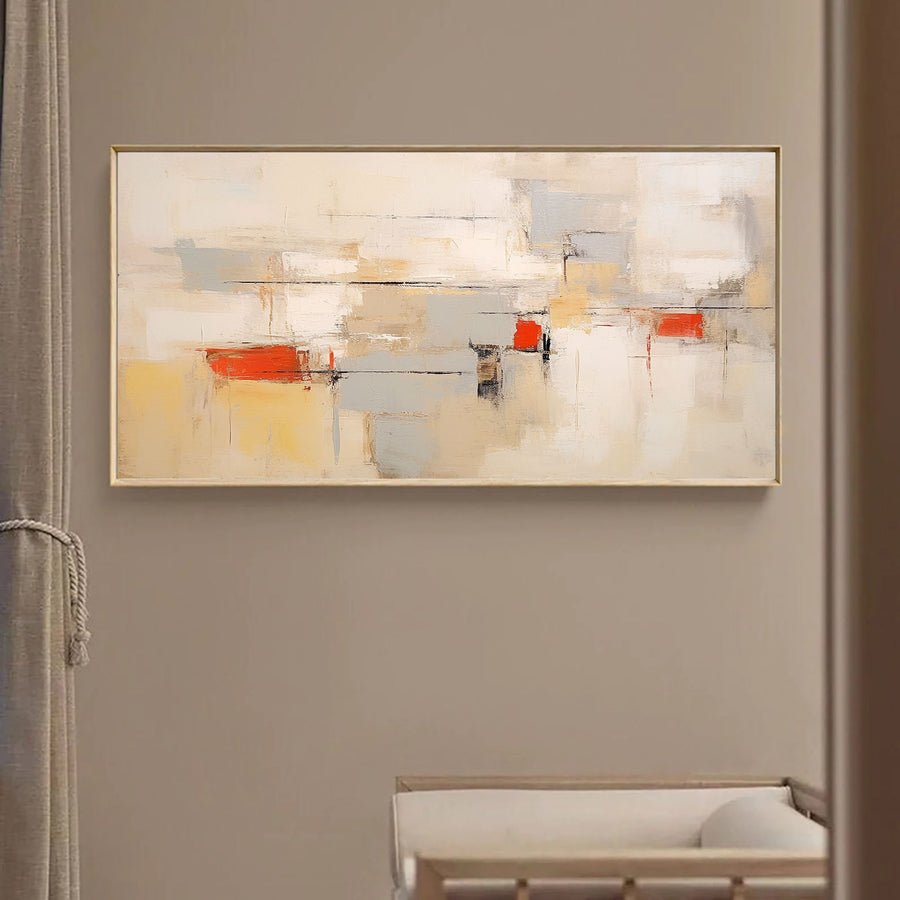 Beige & Brown Abstract Painting #CXA 014 hand-painted oil painting