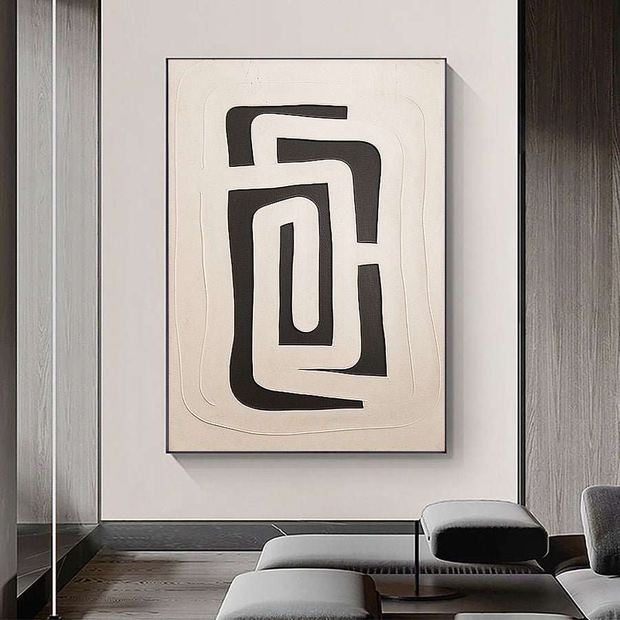 Beige & Brown Abstract Painting #CXA 016 hand-painted oil painting
