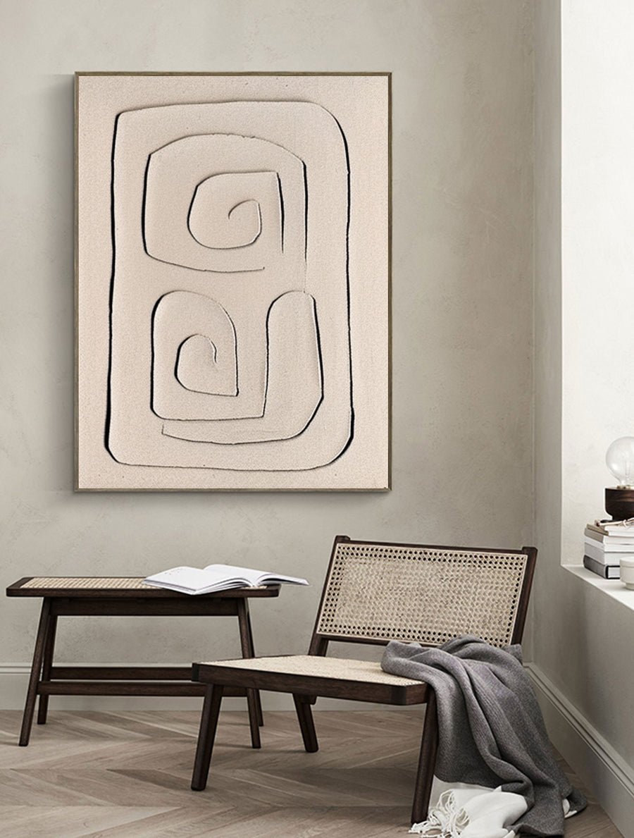 Beige & Brown Abstract Painting #CXA 018 hand-painted oil painting