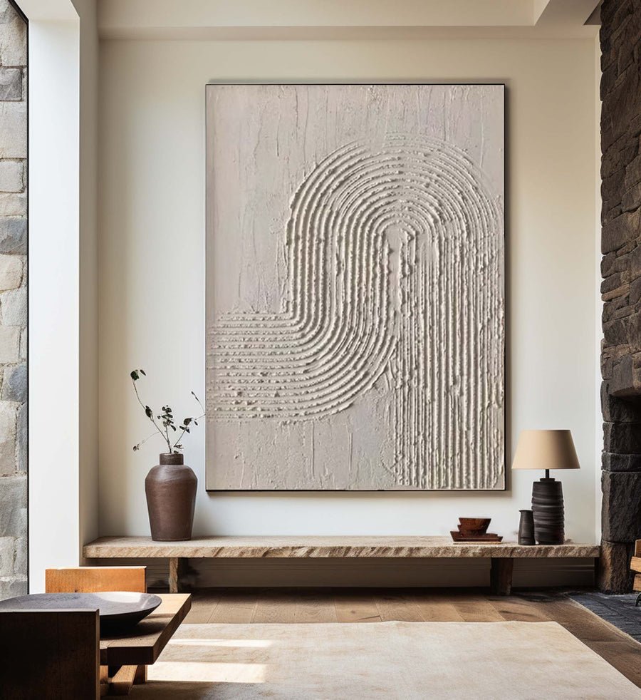 Beige & Brown Abstract Painting #CXA 021 hand-painted oil painting