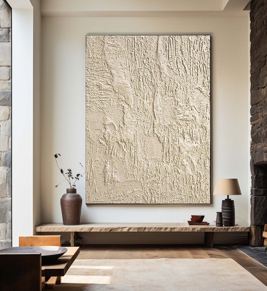 Beige & Brown Abstract Painting #CXA 024 hand-painted oil painting