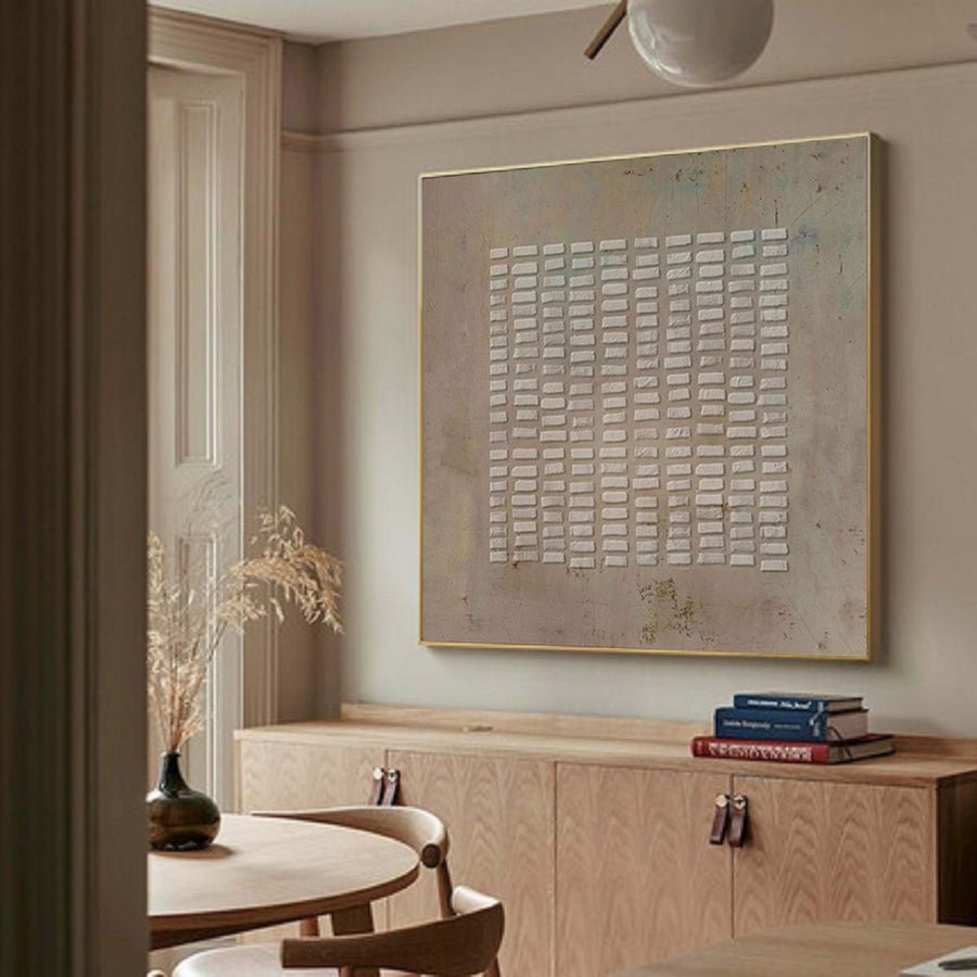 Beige & Brown Abstract Painting #CXA 027 hand-painted oil painting