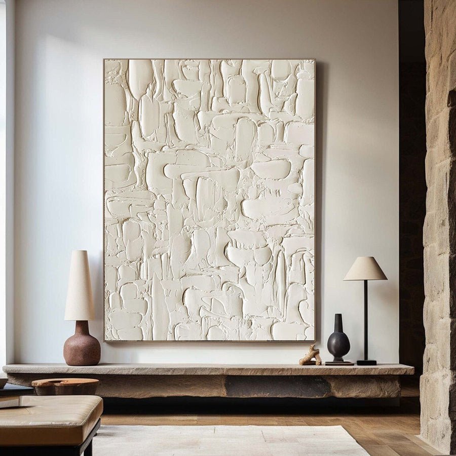 Beige & Brown Abstract Painting #CXA 029 hand-painted oil painting