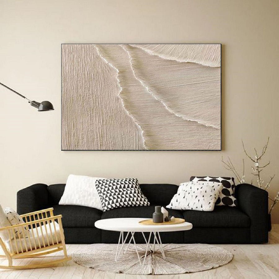 Beige & Brown Abstract Painting #CXA 025 hand-painted oil painting