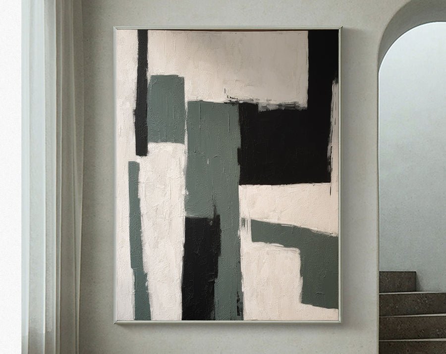 Beige & Brown Abstract Painting #LL 001 hand-painted oil painting