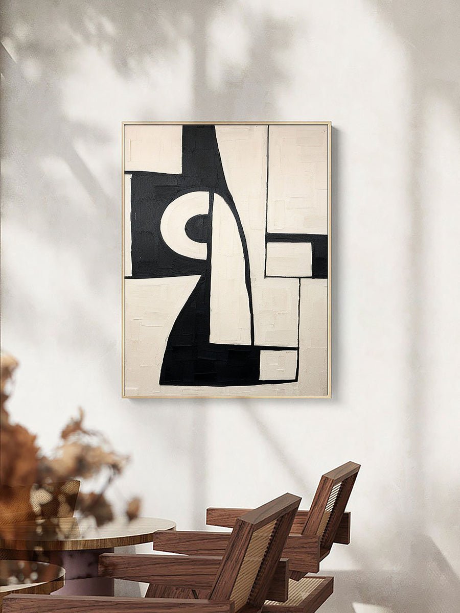 Beige & Brown Abstract Painting #LL 005 hand-painted oil painting