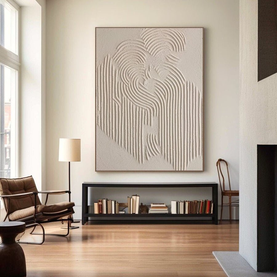 Beige & Brown Abstract Painting #LL 017 hand-painted oil painting