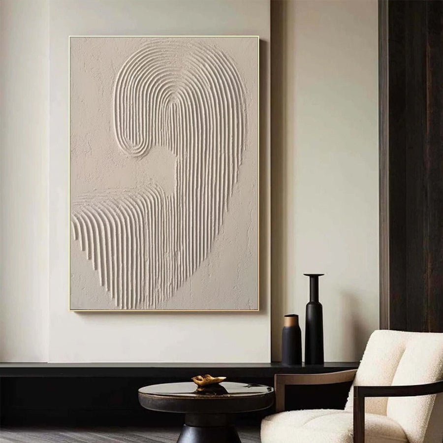 Beige & Brown Abstract Painting #LL 018 hand-painted oil painting