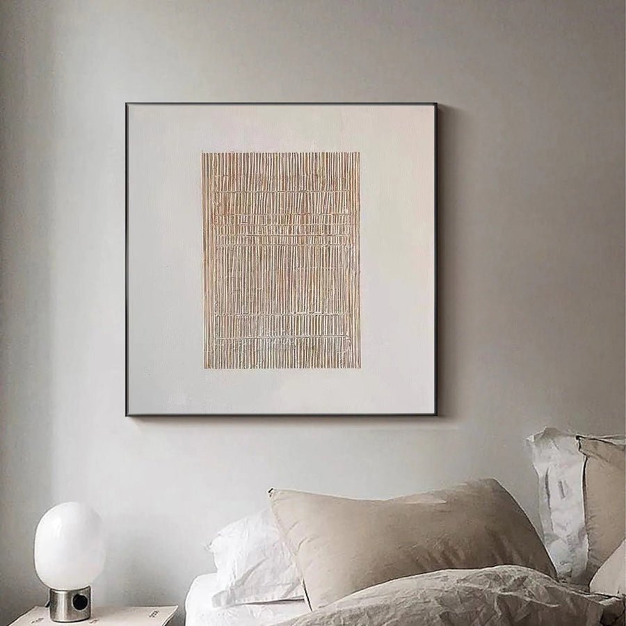 Beige & Brown Abstract Painting #LL 023 hand-painted oil painting