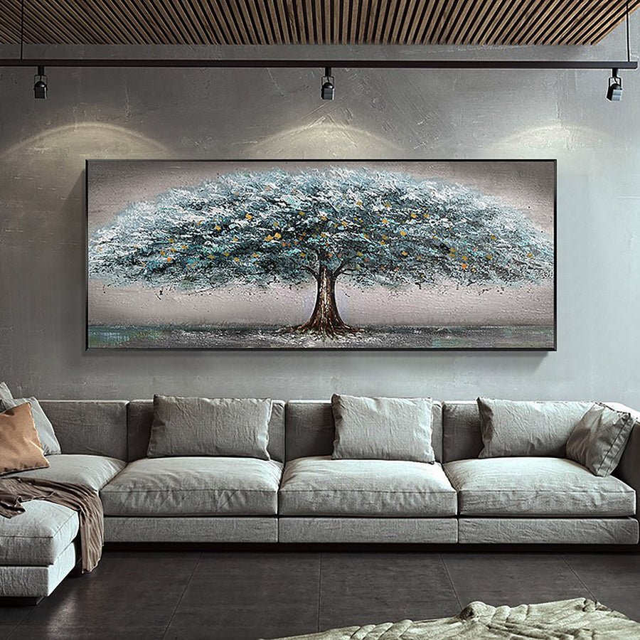 Vibrant Tree Landscape Wall Art #LL 0409 hand-painted oil painting