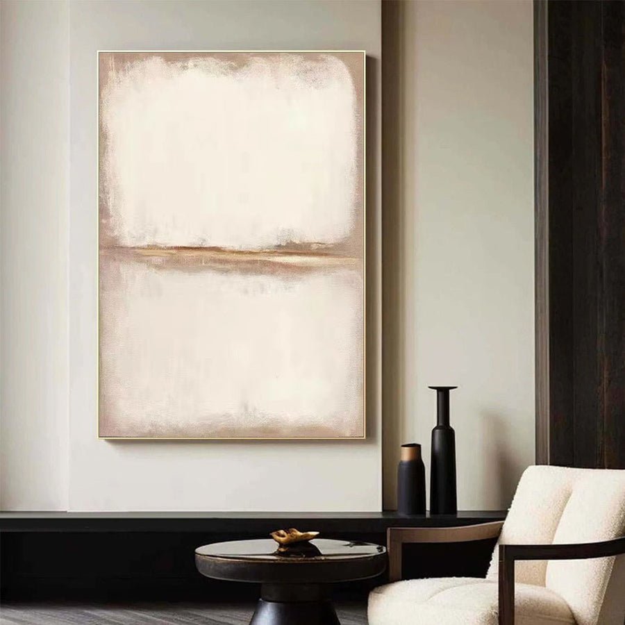 Beige & Brown Abstract Painting #LL 044 hand-painted oil painting