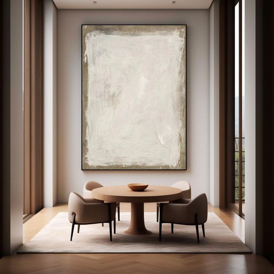Beige & Brown Abstract Painting #LL 048 hand-painted oil painting