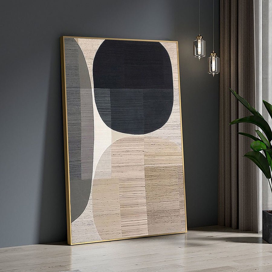 Beige & Brown Abstract Painting #LL 010 hand-painted oil painting