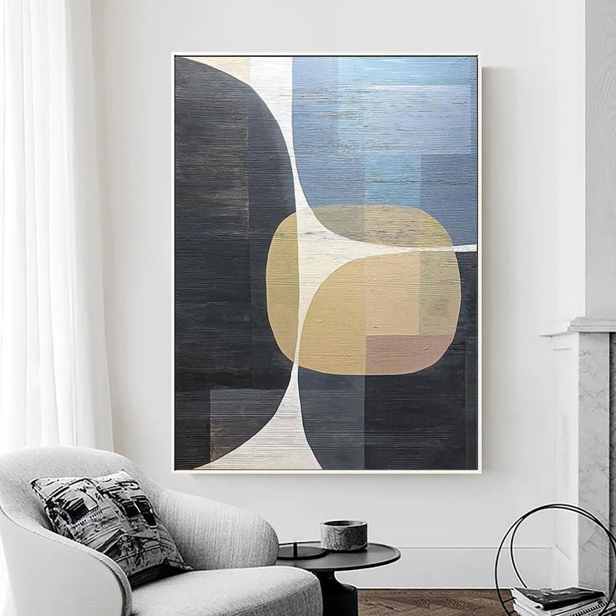Beige & Brown Abstract Painting #LL 011 hand-painted oil painting