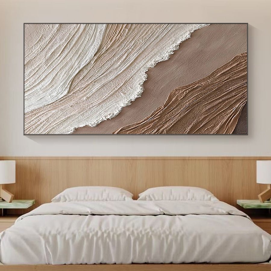 Beige & Brown Minimalist Painting #BBM 002 hand-painted oil painting