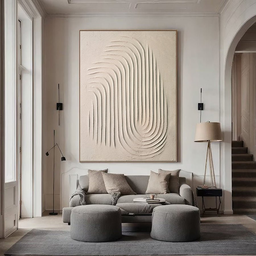 Beige & Brown Minimalist Painting #BBM 004 hand-painted oil painting