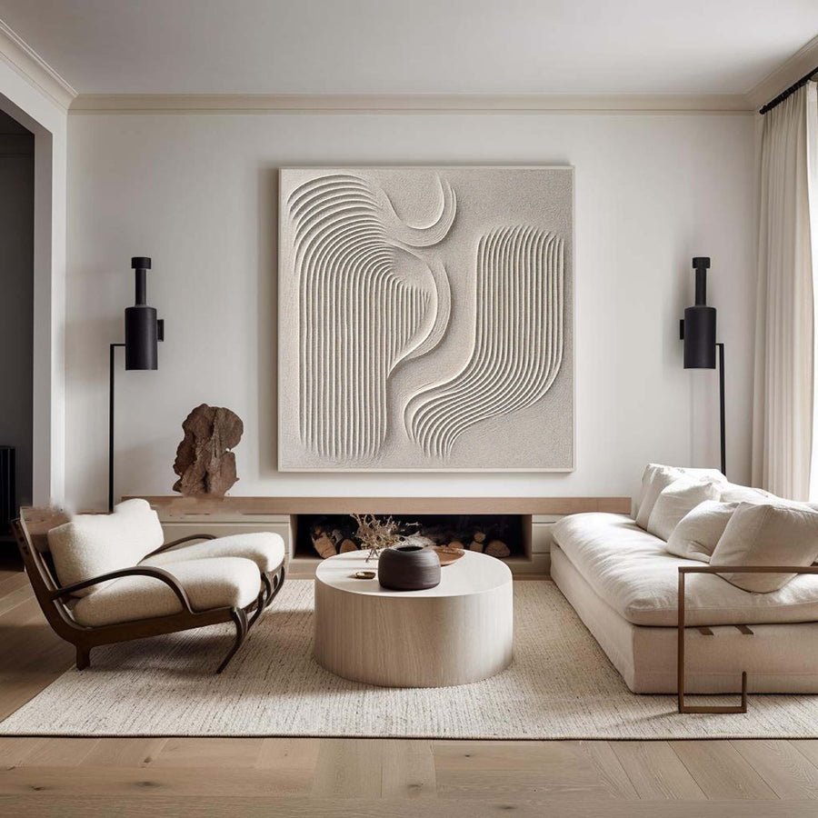 Beige & Brown Minimalist Painting #BBM 006 hand-painted oil painting
