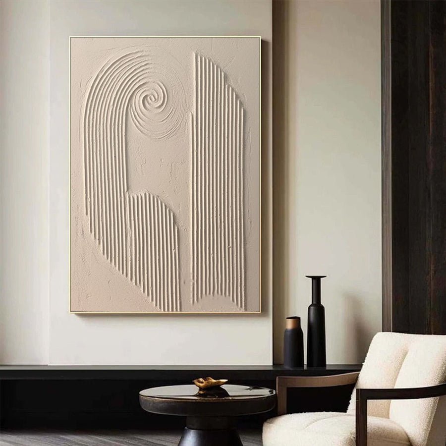 Beige Minimalist Abstract Painting #AVG 001 hand-painted oil painting